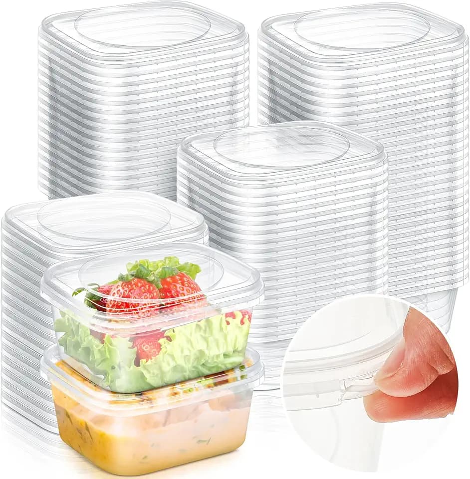 50 Pack 16 oz Deli Containers with Lids, Leakproof, Tamper Proof