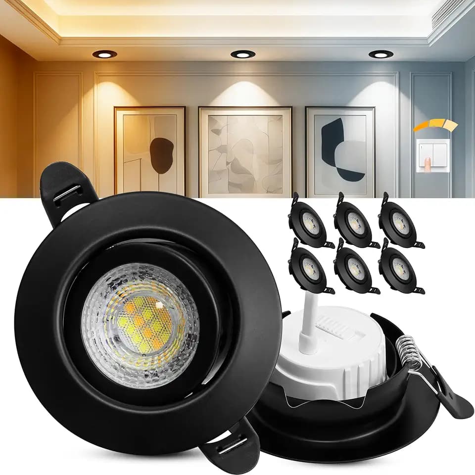 LED Einbaustrahler 230V Dimmbar 45° Schwenkbar 6W IP44 LED Spots, 65-80mm