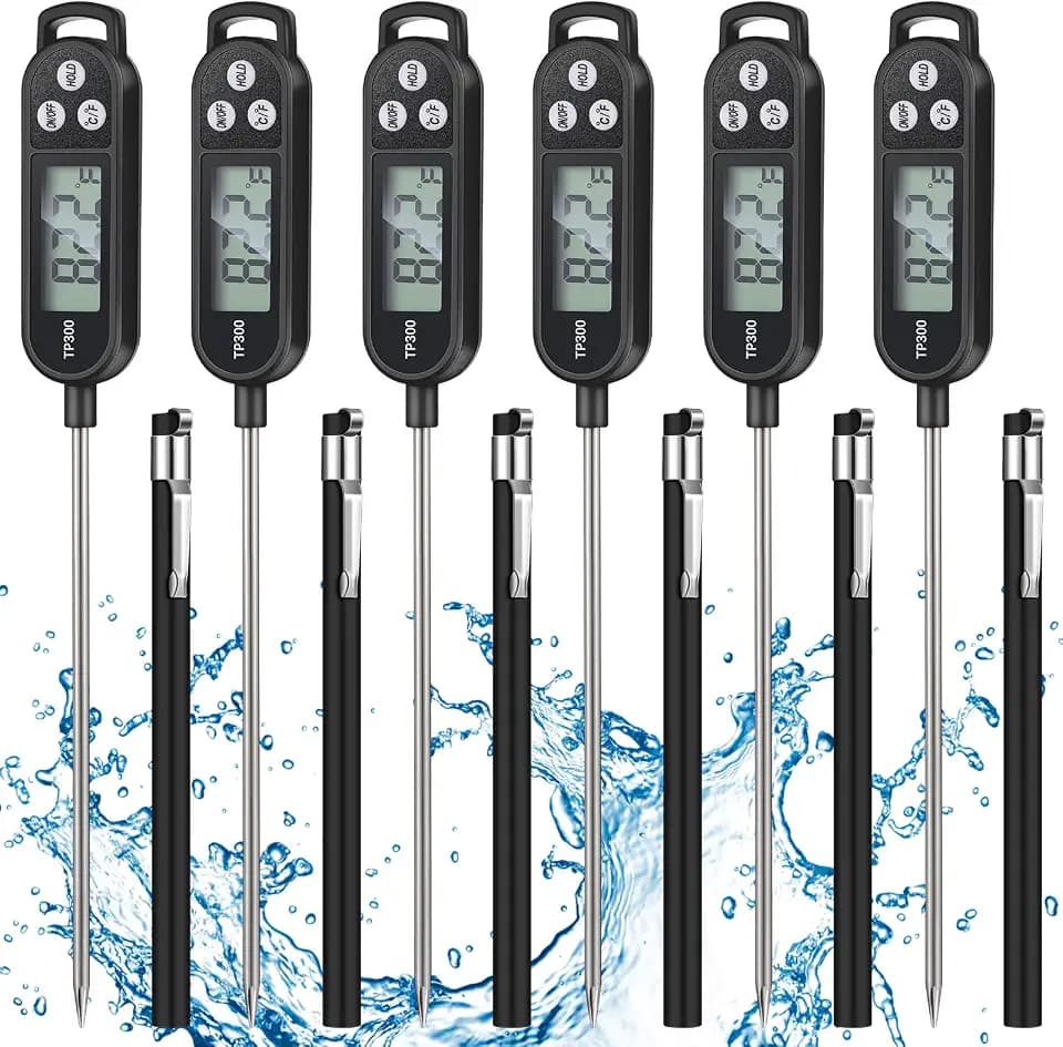 Copkim 6 Pcs Food Thermometer Instant Read Probe BBQ,Black