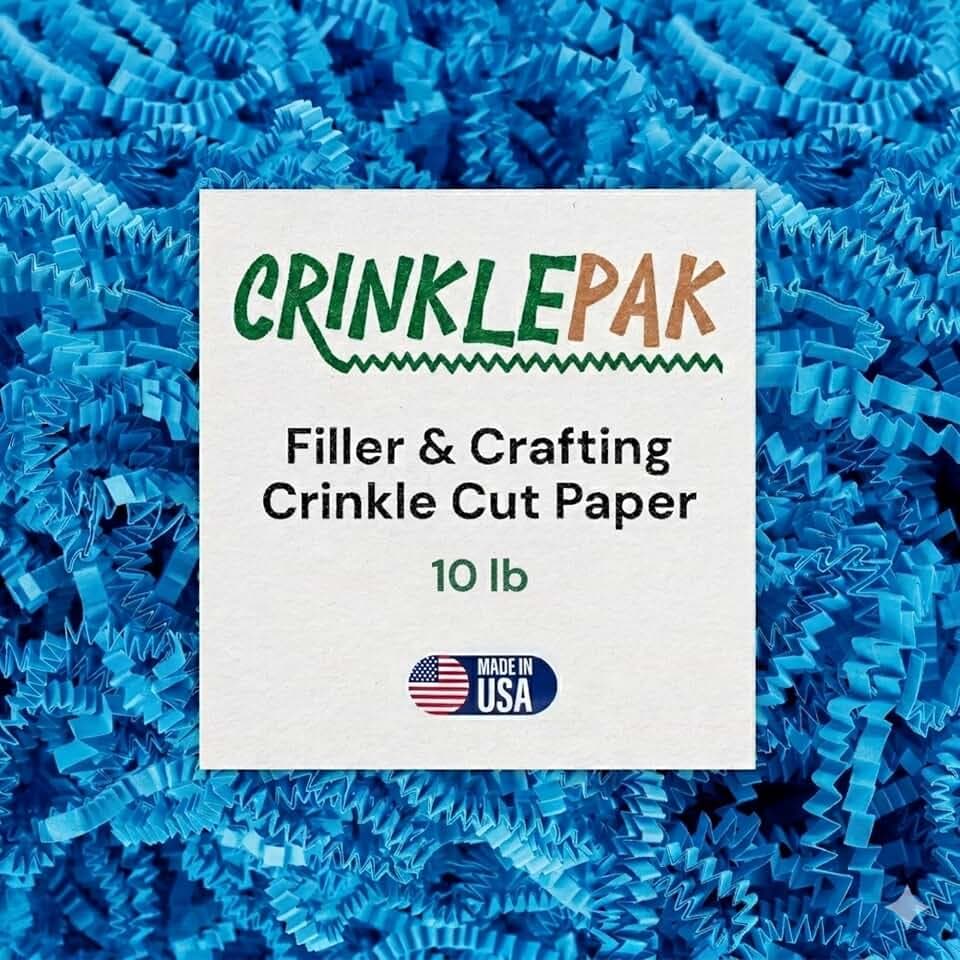 10LB Light Blue Crinkle Paper Filler Gift Wrap USA Made