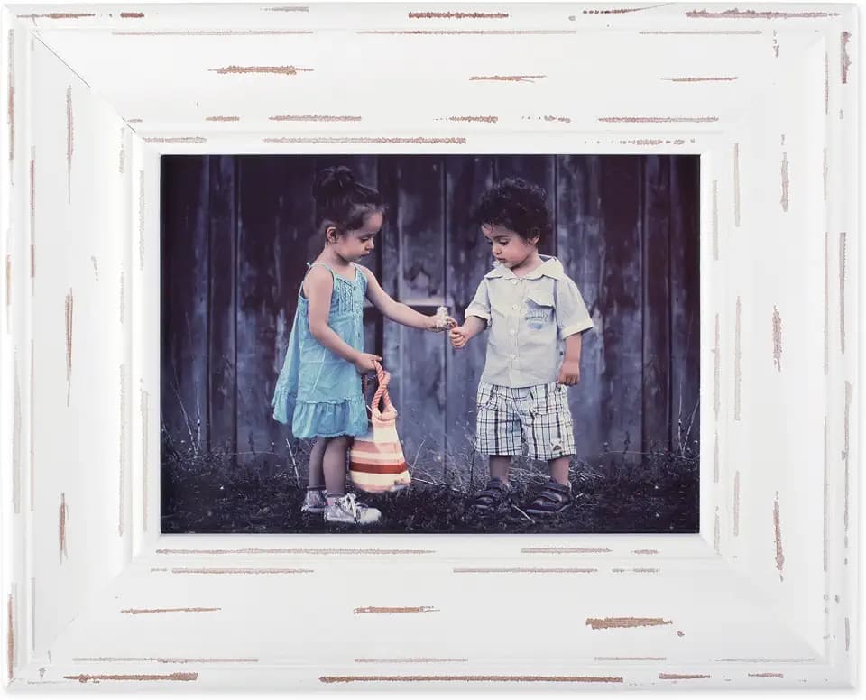 DII Distressed Wooden Picture Frame Collection Rustic Farmhouse Inspired, 5x7, White
