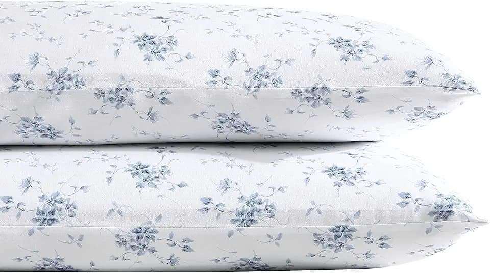 Laura Ashley - Standard Cotton Sateen Pillowcase Set, 2-Pack