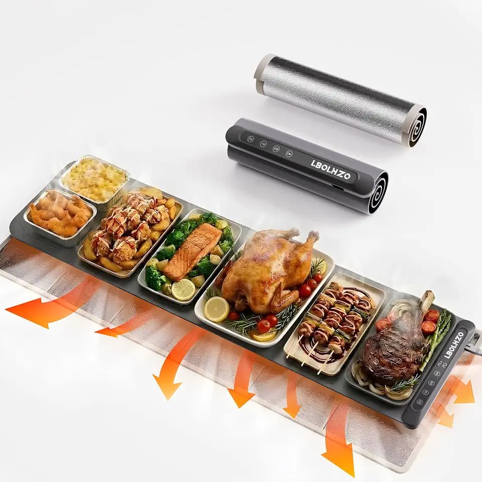 Warming Mat For Food Extra Long 43"x12" 600W Food Warming Mat Heat Resistant Pad,Chafing Dishes for Buffet 6 Temp 12 Hours,Child Lock,Food Warmers for Parties Buffet for Catering Gatherings