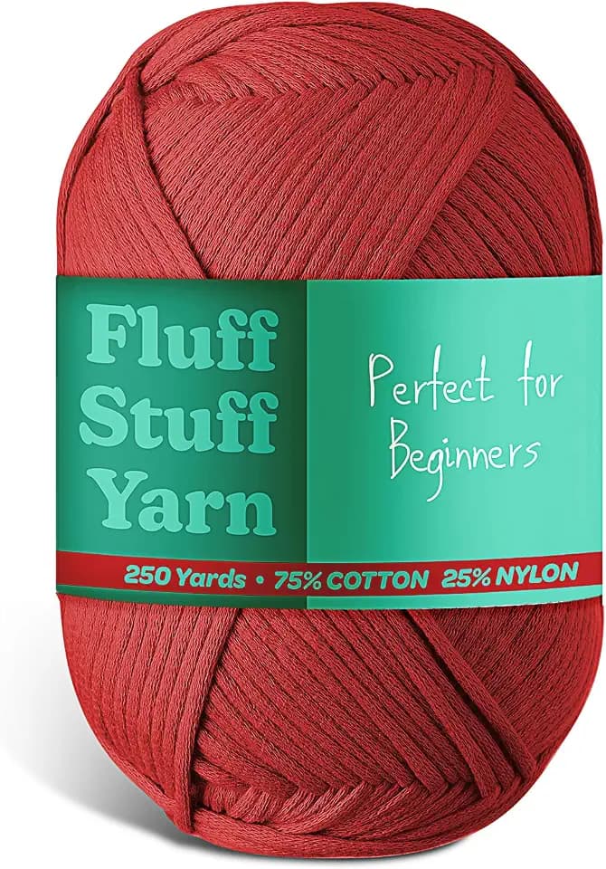 Soft Yarn for Crocheting – Crochet & Knitting Yarn, Beginner Yarn with Easy-to-See Stitches, 250 Yds Amigurumi Yarn, Cotton-Nylon Blend Tshirt Yarn for Crocheting, Worsted Weight Yarn 4, Burgundy Yarn