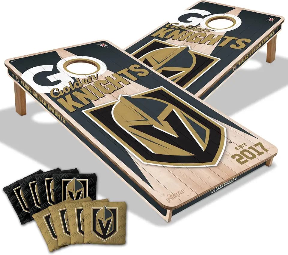 YouTheFan NHL 2’ x 4’ Professional Wood Cornhole Game with Logo Bags