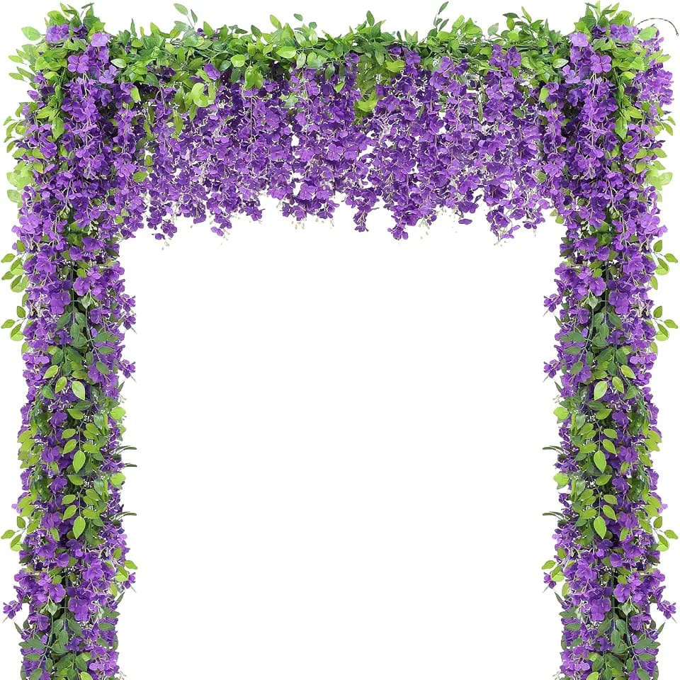 Findosom 10Pcs Total 72FT Wisteria Artificial Flowers Garland for Decor