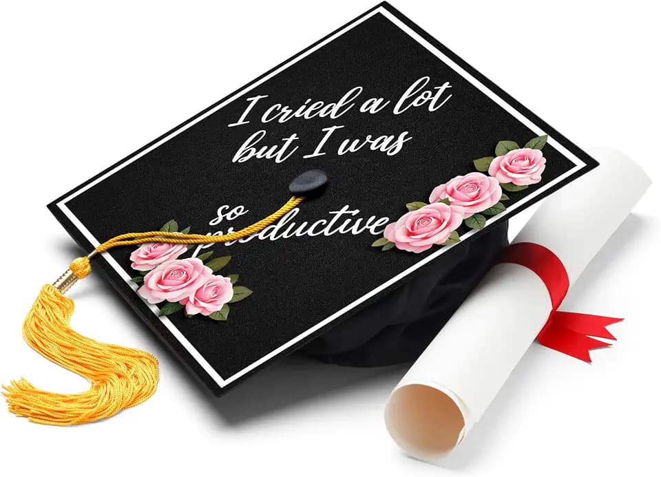 EarnedSwag I Cried a Lot But I Was So Productive Graduation Cap Topper