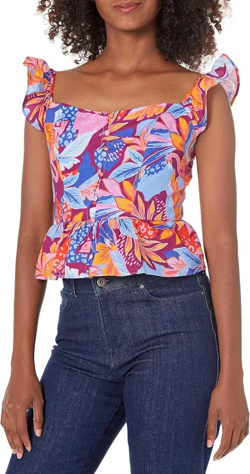 Guess Women's Sleeveless Carine Peplum Top