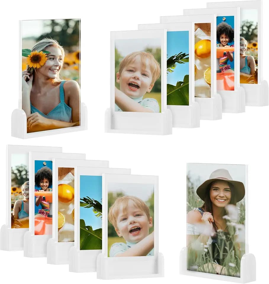 Cute Mini Instax Polaroid Frame, 2x3 Picture Frames for Fujifilm Instax Mini Film, Small Polaroid Frames for Wallet Size Photos, Little Photos Desktop Display Holder,12 Pack