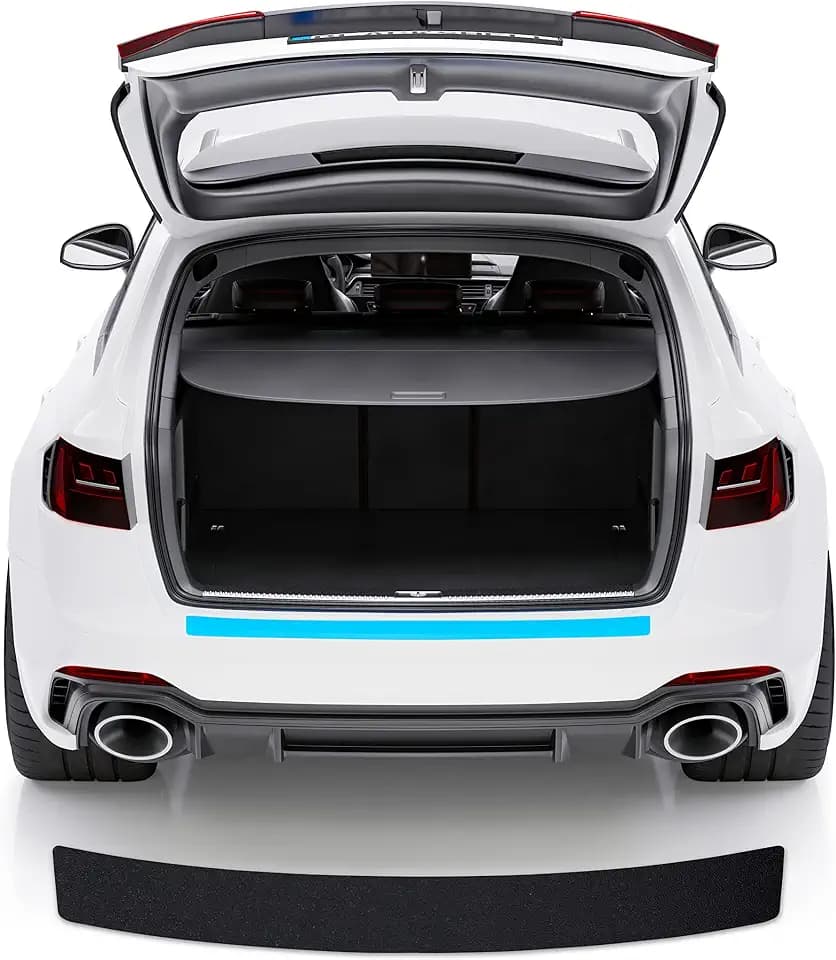 Blackshell® Basic Ladekantenschutz Folie kompatibel mit VW Tiguan | Typ AD1 | ab 2016 Matt Schwarz - passgenauer Stoßstangenschutz inkl. Profi Rakel für Folie