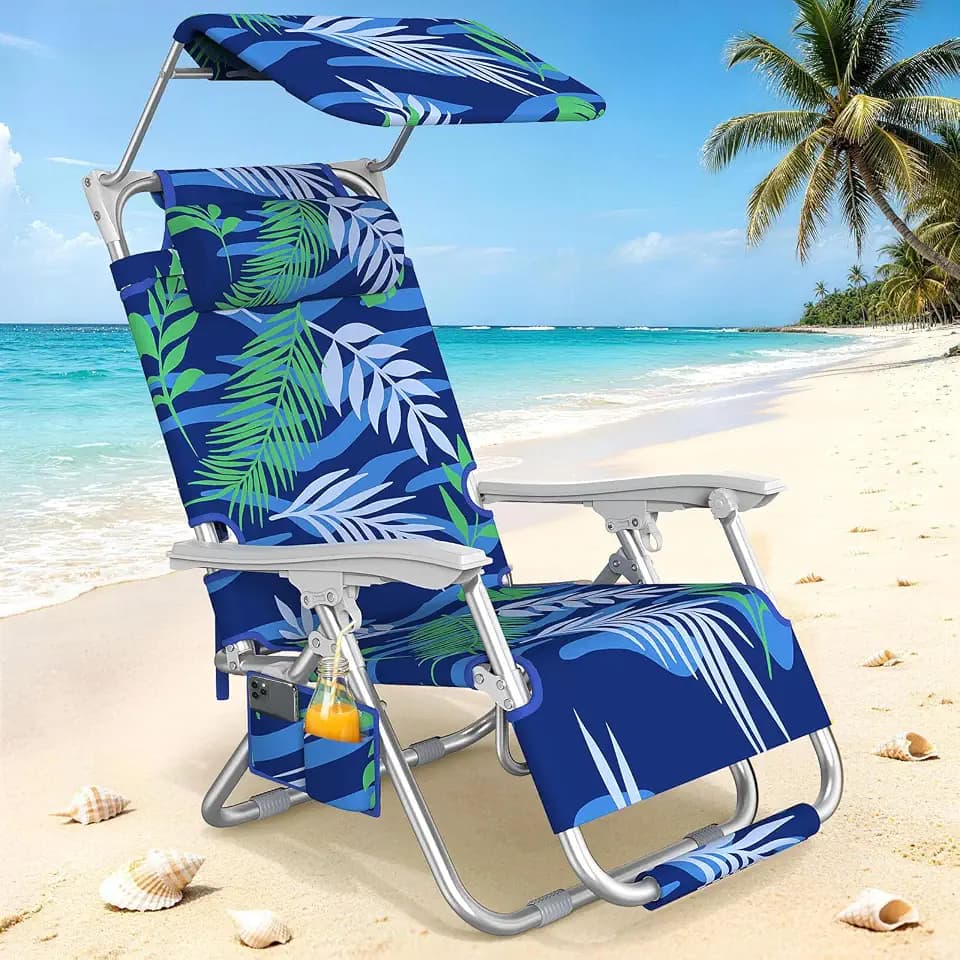 Suteck Zero Gravity Backpack Beach Chair with Canopy for Adults