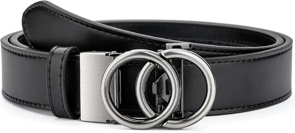 MILORDE Womens Ratchet Leather Dress Belt - 3cm/1.18“ width,Size Customizable Fit,Designs for Dress and Casual