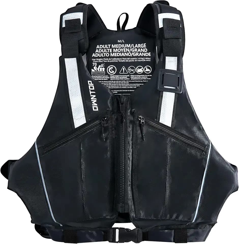 Owntop Swim Vest for Adults | Unrestricted Arm Movement | Extra-Large Pockets | Super-Thin | Kayak, Boating, Fishing