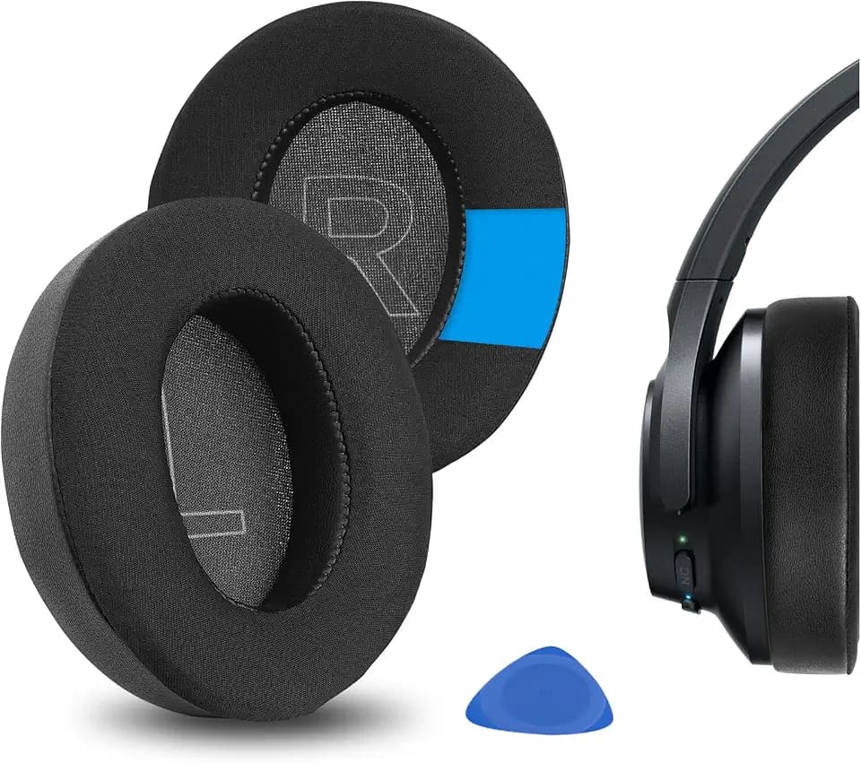Geekria Sport Cooling-Gel Ersatz-Ohrpolster für Anker Soundcore Life Q20, Q20+, Q20i, Life 2 (Nicht für Life 2 Neo) Kopfhörer Ohrpolster, Reparaturteile (Schwarz)