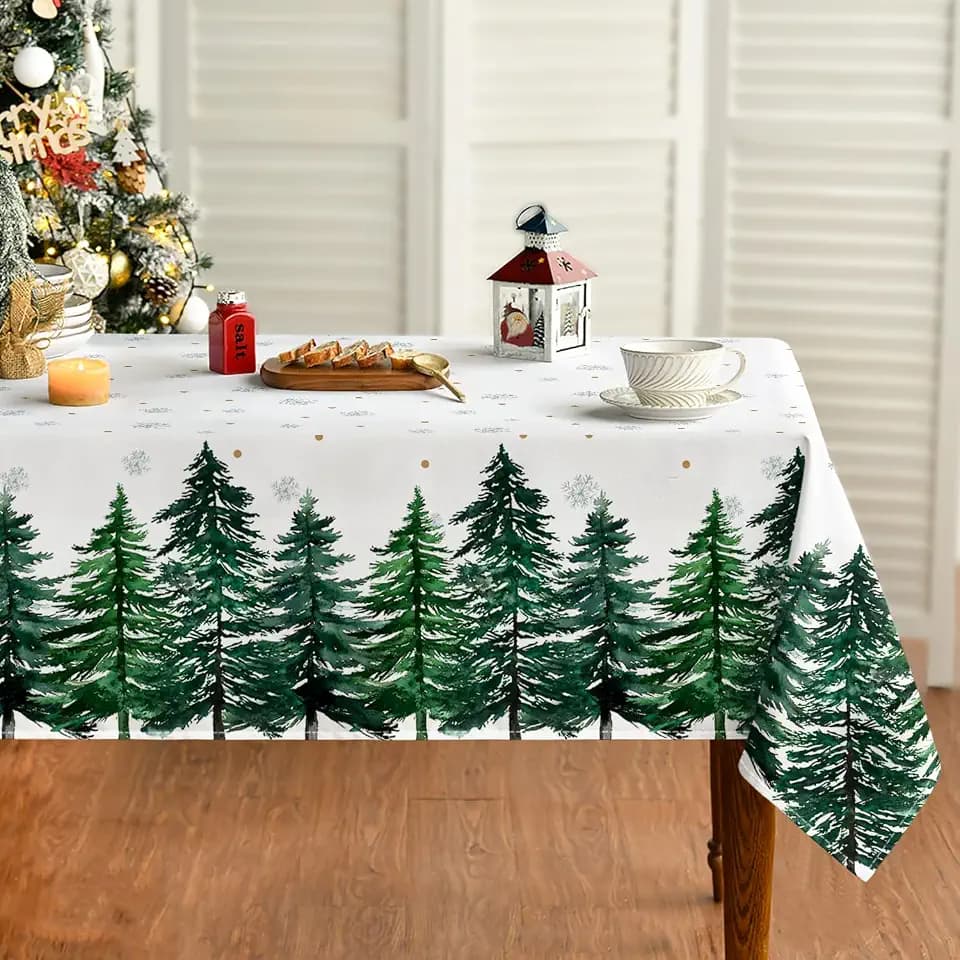 Horaldaily Christmas Tablecloth 60 x 84 Inch Rectangular Christmas Pine