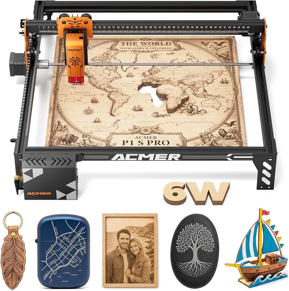 ACMER P1 S Pro 6W (6000mW) Laser Cutter & Engraver Machine