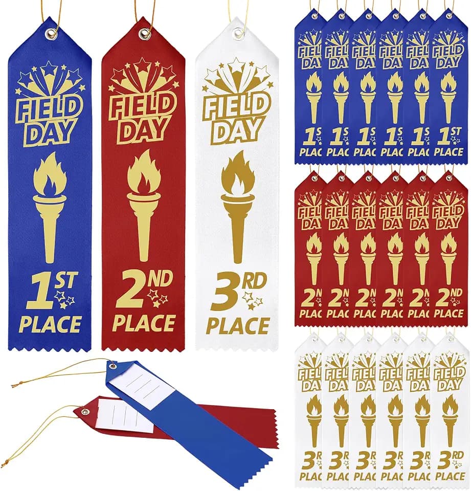 Thiccywoov 90 Pcs Field Day Ribbons for 1st, 2nd, 3rd Place