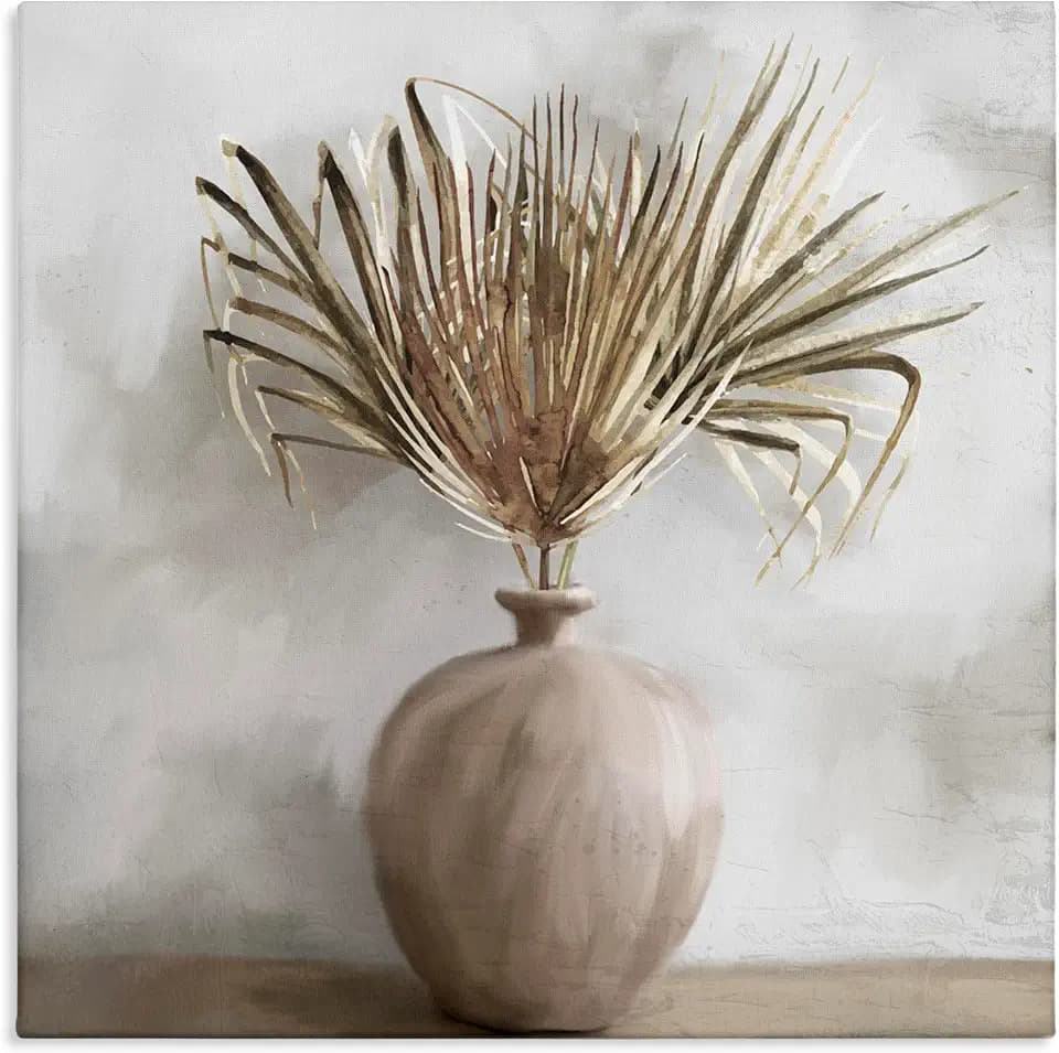 Fan Plant Still Life Botanical, 17 x 17 Inch Canvas Wall Art