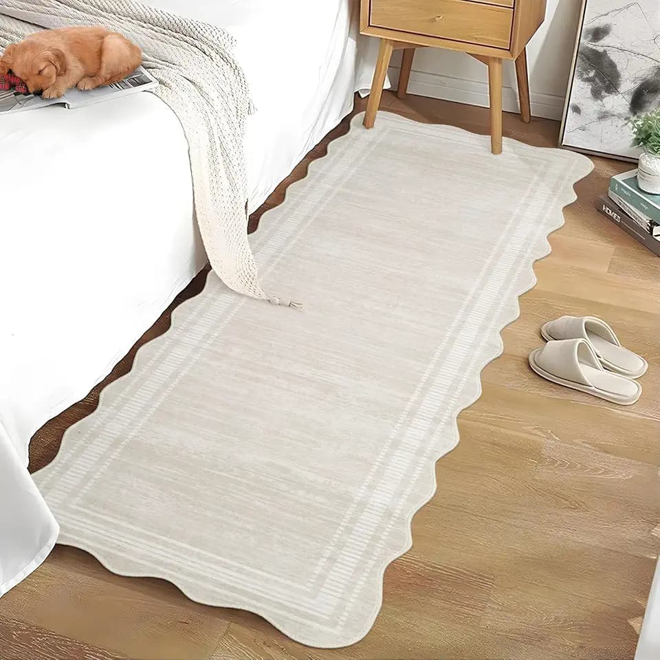 Garvee Washable 2x6 Runner Rugs for Hallway Kitchen Bathroom Rug Beige