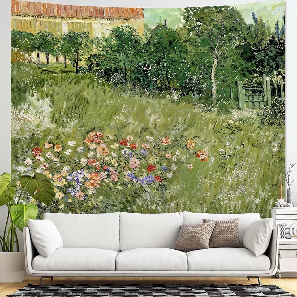 Yeoiat Van Gogh Tapestry Floral Wall Tapestry, Nature Tapestries for Bedroom Art Tapestries Wall Hanging for Bedroom Living Room 60"x80"
