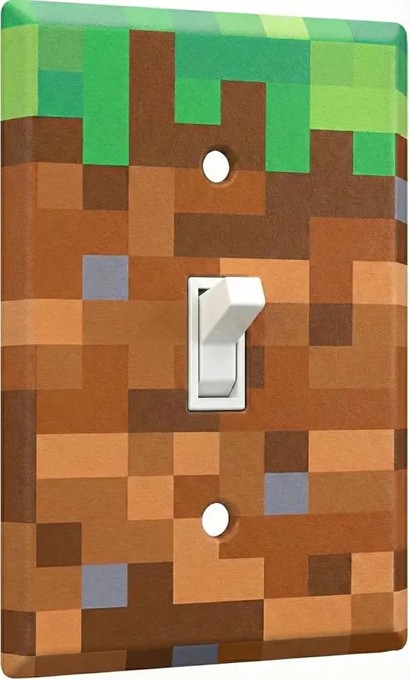 Pixel Light Switch Cover Plate - Wall Plate for Gamer Bedroom Decor