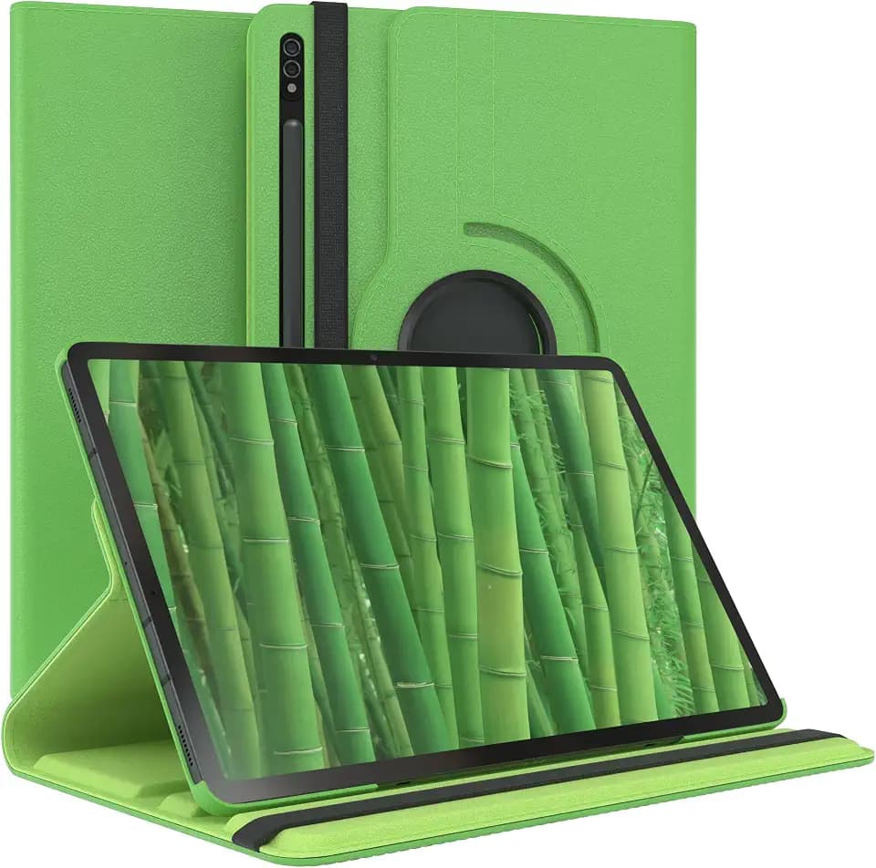 EAZY CASE - Tablet Hülle für Samsung Galaxy Tab S8 Plus 5G Schutzhülle 12.4 Zoll Smart Cover Tablet Case Rotationcase zum Aufstellen Klapphülle 360° drehbar mit Standfunktion Tasche Kunstleder Grün