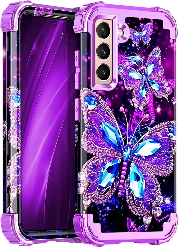 for Galaxy S21 5G Case,Glow in The Dark Three Layer Heavy Duty Shockproof Full Body Protection Hard Plastic Bumper+Soft Silicone Case for Samsung Galaxy S21 6.2 inch,Dark
