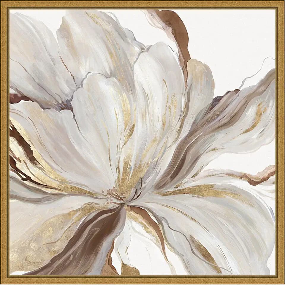 Amanti Art Framed Canvas Wall Art 22x22 Butterfly Flower II by Asia Jensen, Framed Wall Art Canvas, Abstract Artwork, Modern Decor, Medium Poster Painting for Living Room, Bedroom, Bathroom, Kitchen
