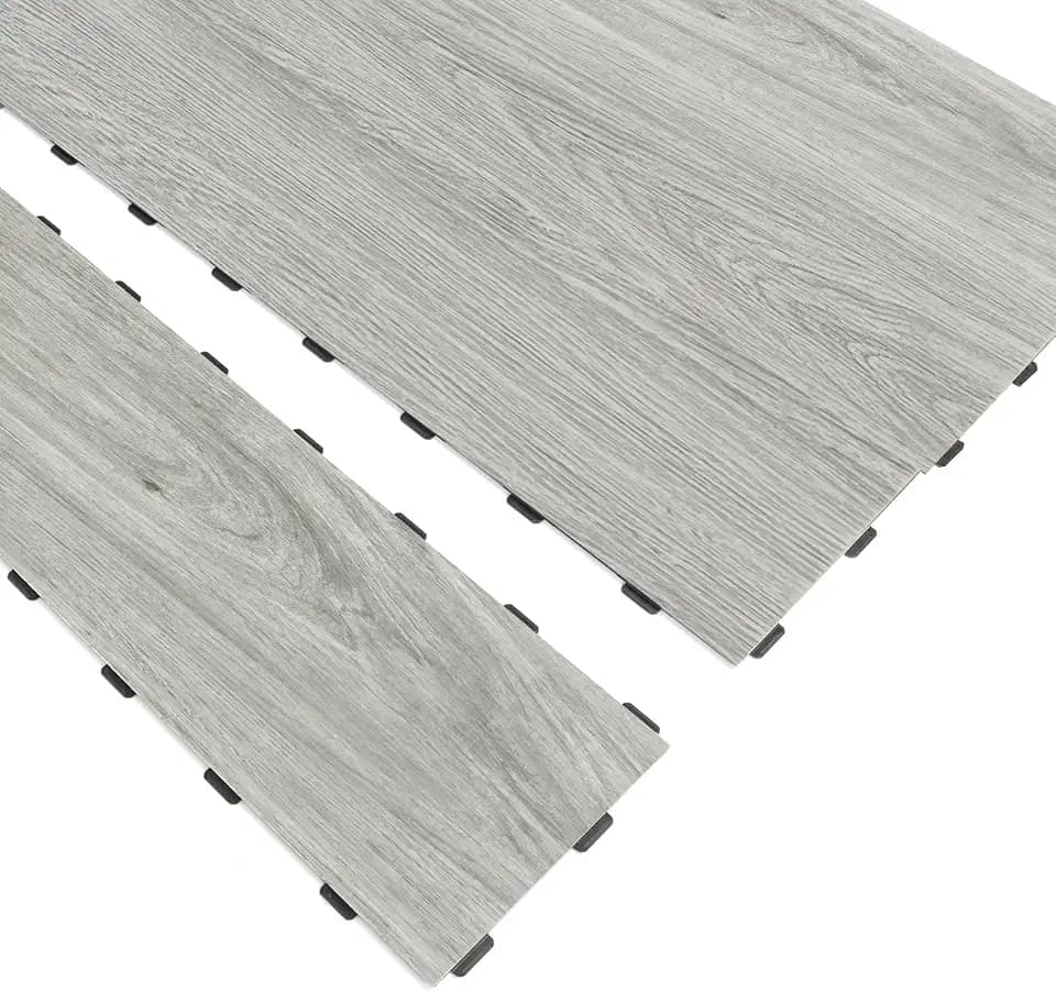 Art3d 18-Pack Interlocking Vinyl Floor Tiles (27 Sq.Ft), Venice Ash