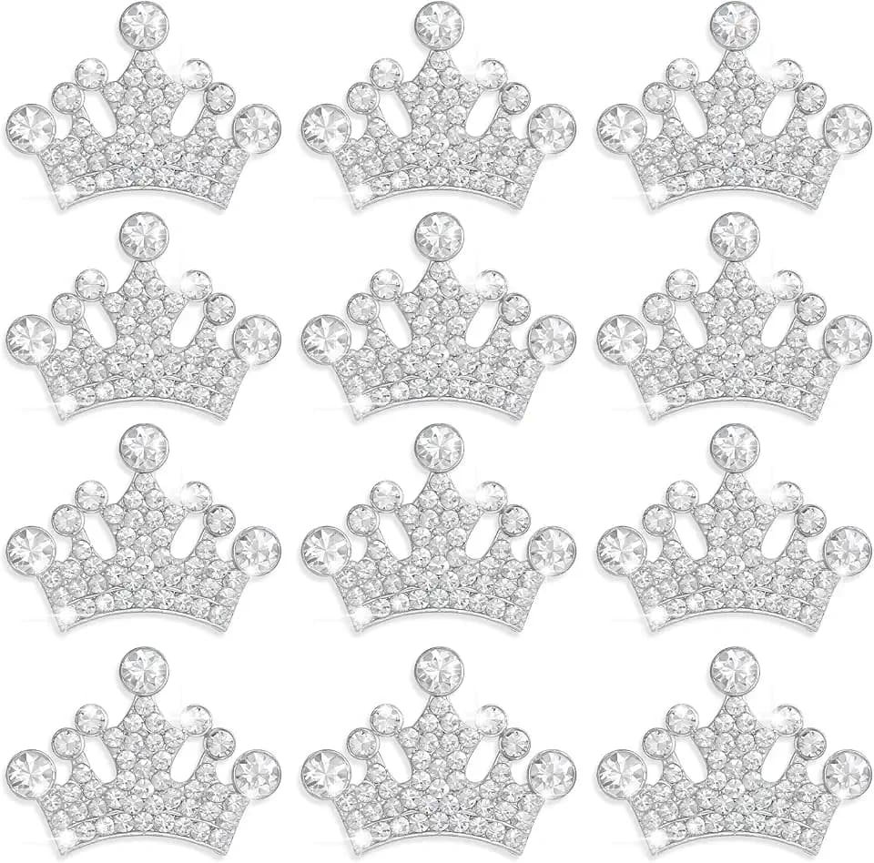 SynHHergyx 30Pcs Mini Crowns for Crafts, Crown Jewelry Embellishment Rhinestone Alloy Small Crown for Crafts Hair Accessories Party Decorations DIY Handmade and Present (Silver)