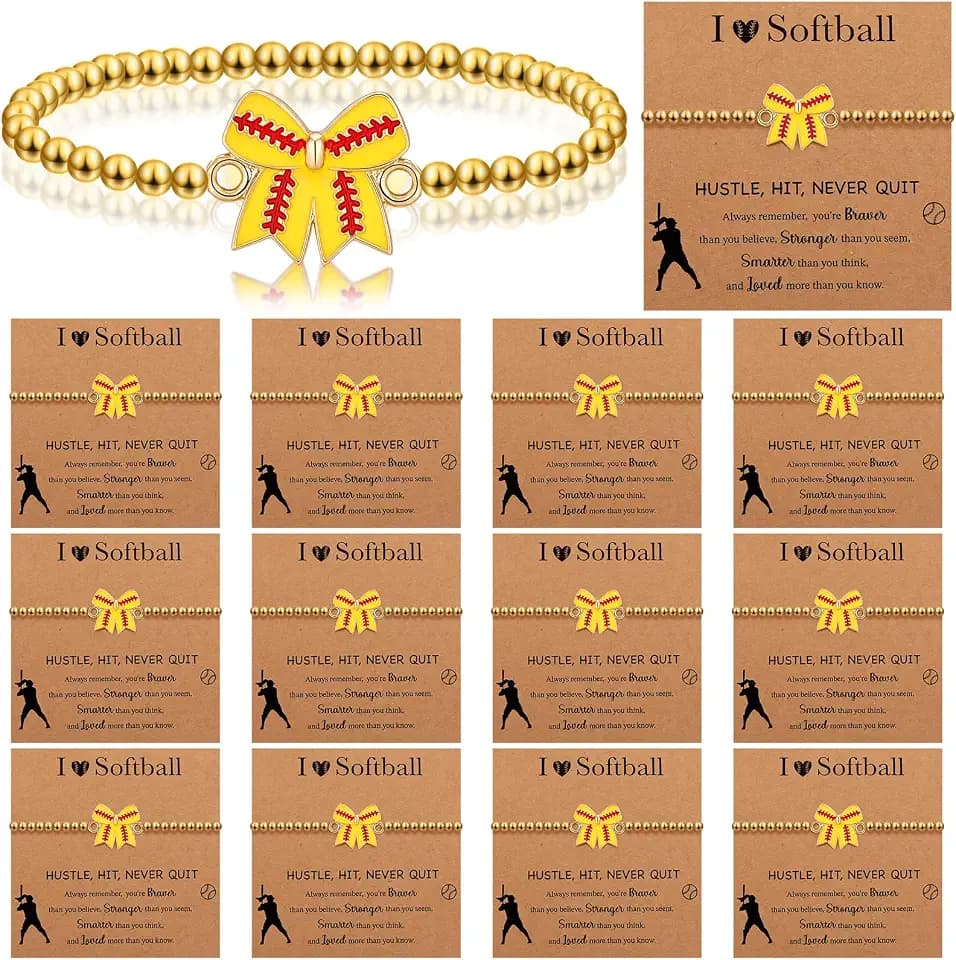 Huquary 20 Set/ 40 Pcs Sports Bracelets with Inspirational Card