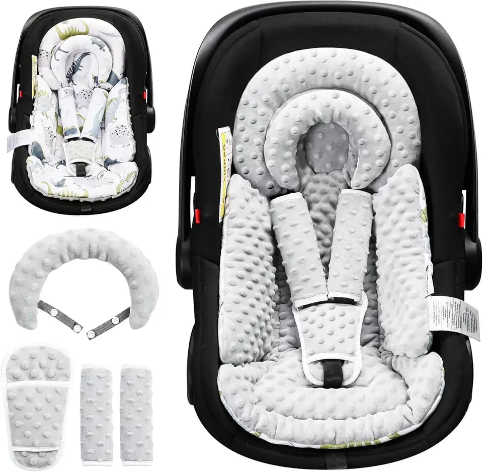 BOMOLOUR Infant Car Seat Insert for Baby Head Body Support, Grey