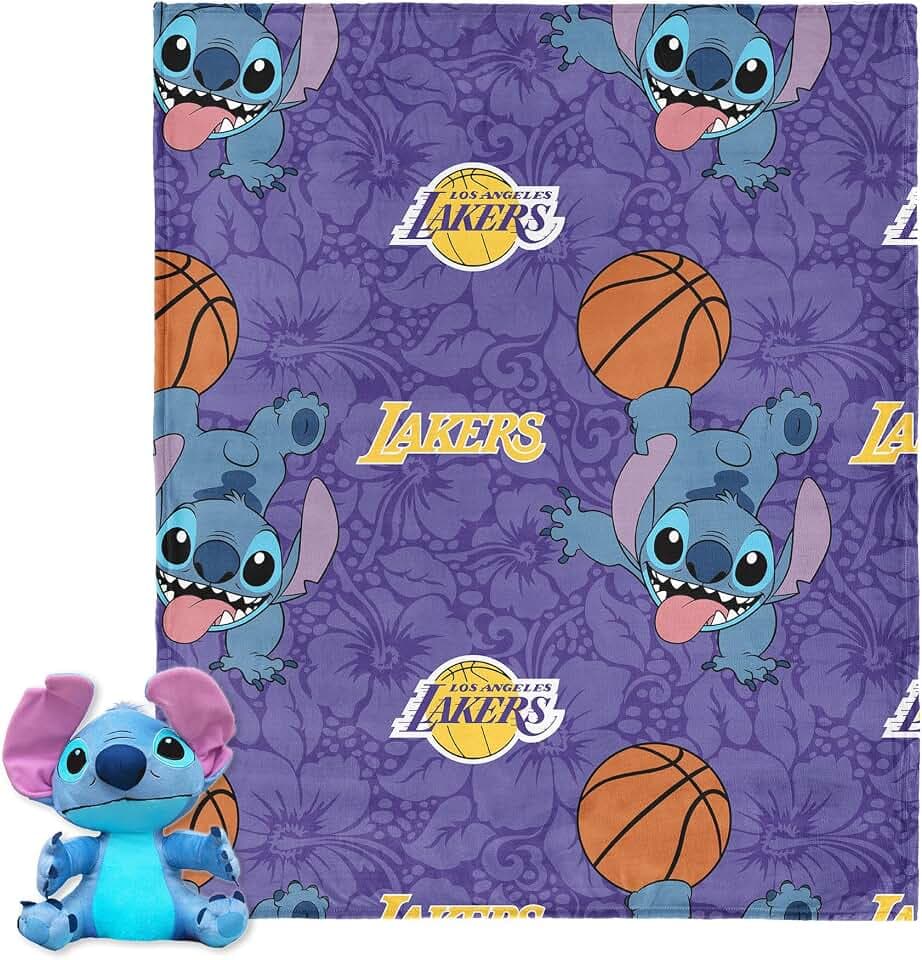 Northwest NBA Stitch Hugger Pillow & Silk Touch Throw Blanket Set, 40 x 50 Inches