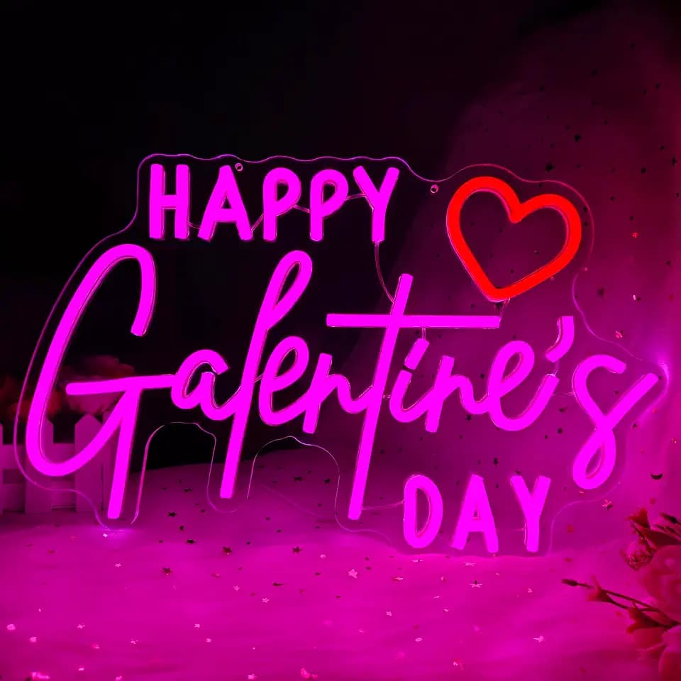 Happy Galentine'S Day Neon Sign for Wall Decor Galentines Day Decorations Galentine'S Led Sign Girls Valentine'S Day Neon Light Up Sign for Friends Girls Party Home Club Bar