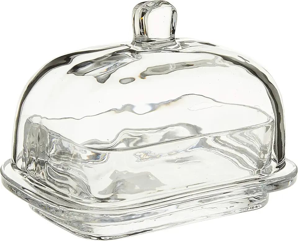 Abbott Collection Large Rectangle Covered Butter Dish with Lid, Clear Glass (6.5"L)