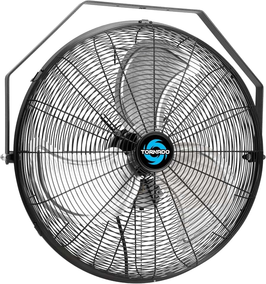 Tornado - 20 Inch High Velocity Industrial Wall Fan - 4750 CFM - 3 Speed - 6 FT Cord - Industrial, Commercial, Residential Use - UL Safety Listed