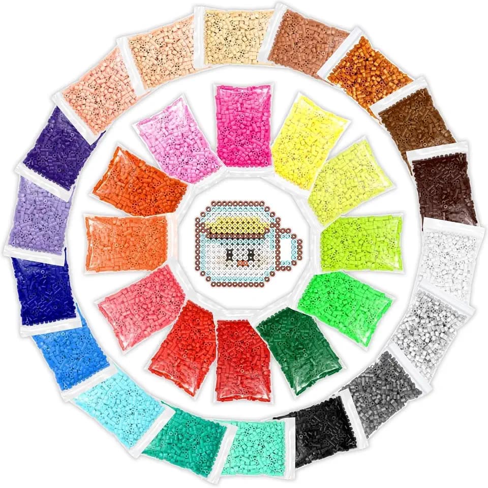 Malynme 21000Pcs 5mm Fuse Beads Bulk, 30 Colors Melty Beads for DIY Crafts