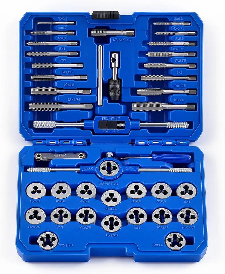 OMT Metric Tap and Die Set, Thread Repair and Cutting Kit with Wrenches