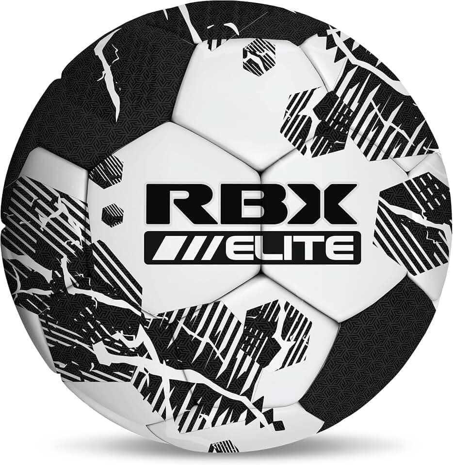 RBX Size 5 Soccer Ball, Durable 32 Machine-Stitched Panel Construction, Superior Air Retention, All Weather Design, High Contrast Graphics