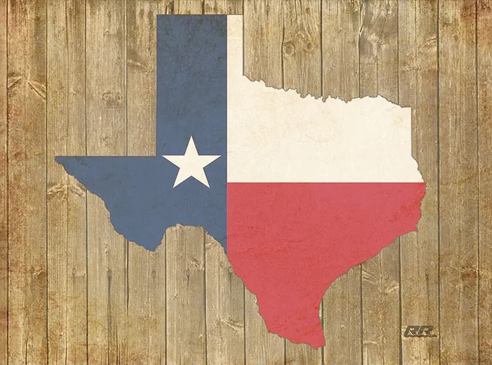 Rogue River Tactical TX Texas State Flag Cutout on Wood Design Glass Cutting Board Decorative Texan Lone Star Design
