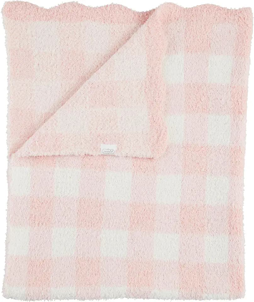 Mud Pie Children's Pink Gingham Chenille Blanket