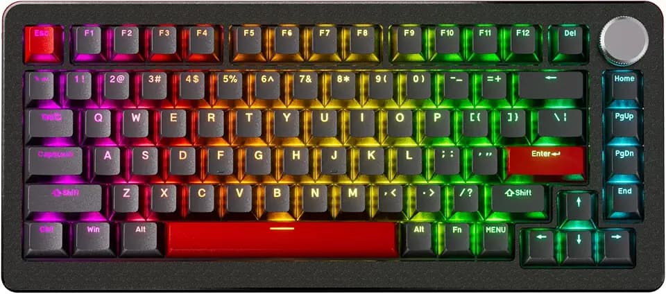 DrunkDeer A75 Pro Rapid Trigger Silent Magnetic Switch Mechanische Gaming-Tastatur 75% 82-Tasten Einstellbare Betätigung RGB PBT Keycap OEM-Profil TKL USB Wired ANSI