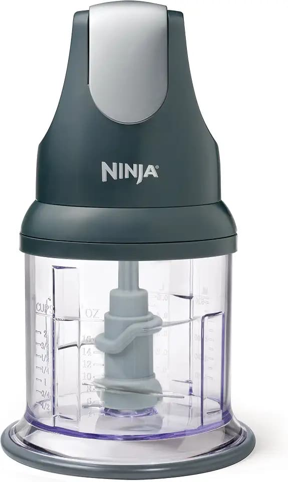 Ninja Express Chop Manual Food Processor, 16oz Bowl, Gray, NJ100GR