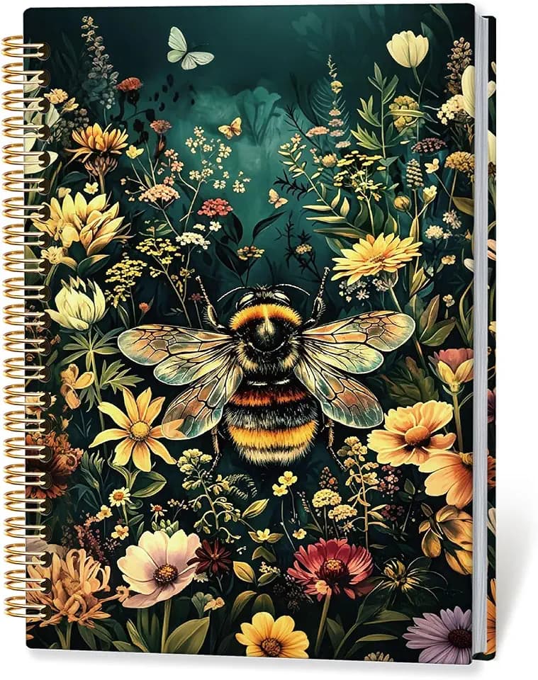 Bee Spiral Notebook,Bumble Bee Gifts Journal for Women Teen Girls,A5
