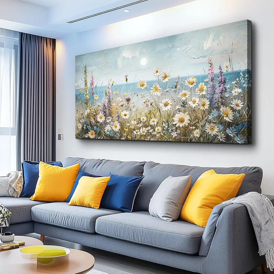 KELIYUAN Large Canva Wall Art For Living Room Farmhouse Wall Decor For Bedroom Office Decorations Abstract Paintings Flowers Landscape Wall Pictures Artwork Modern Aesthetic Room Home Decor 24x48In
