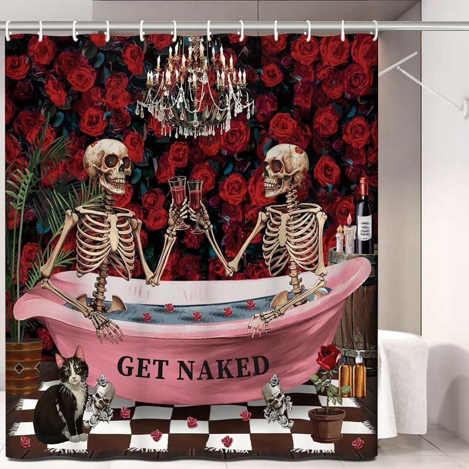 Halloween Shower Curtain Set for Bathroom, 72"X72" Shower Curtain
