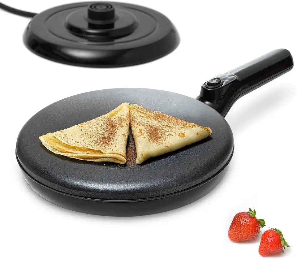 Moss & Stone Cordless Electric Crepe Maker, 8" Portable Nonstick Crepe Pan
