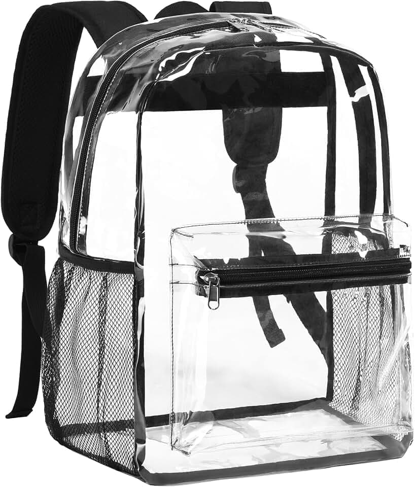 Vorspack Clear Backpack for School, 16 Inch Heavy Duty Clear Bookbag