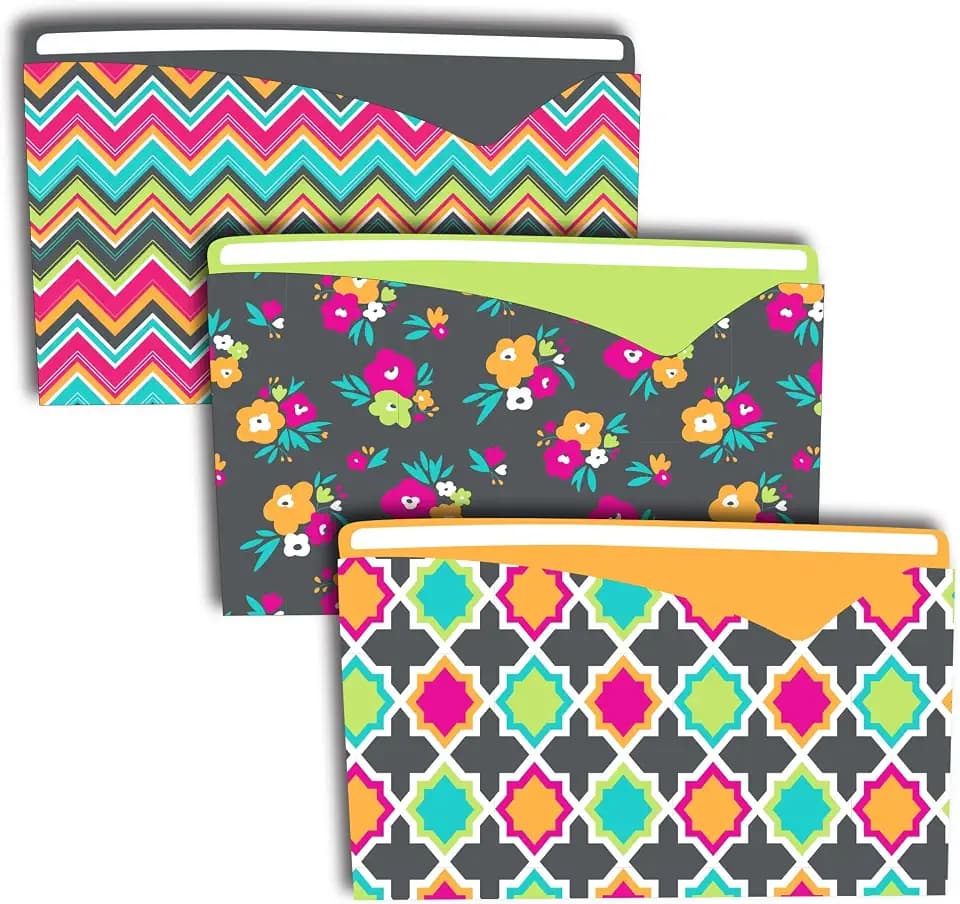 C-Line Write-On File Jackets, Bold Basics, 1" Exp., 6/Pack (63550)