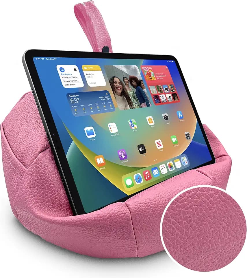 NEWMANS Sitzsack für Tablet/iPad/Laptops, Kunstleder, Rosa